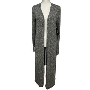 I Heart Ronson Long Grey Open Cardigan Heather Grey Size Medium NEW WITH TAGS